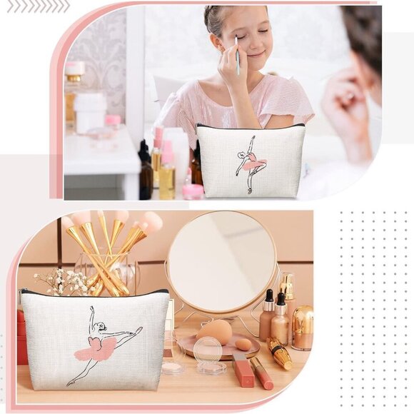 6 Pcs Dance Makeup Bag Gift Dancer Cosmetic Bags Ballet Teacher Gift Toiletry Zi - Picture 5 of 7